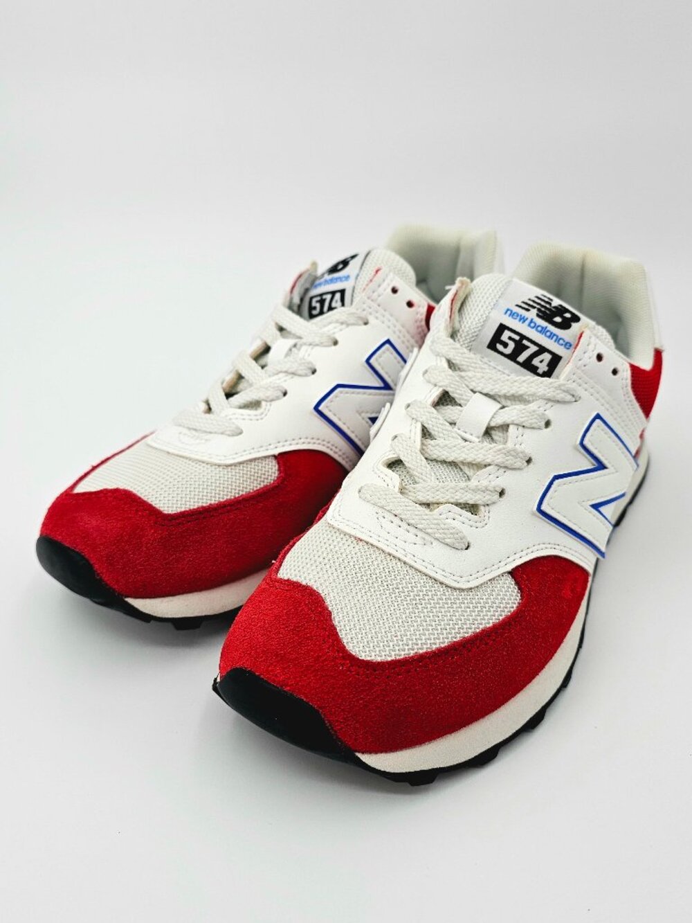 New Balance 574 Classic Red White Sneakers Shoes U574EW2 Men's Size 7.5D